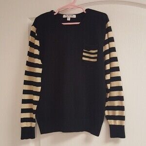 Black and White Striped Sweater Isaac Mizrahi